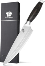 WILDMOK Chef Knife 8 Inch, German Steel Kitchen Knives Chef's Knives with Pakka Wood Handle, Gift Box