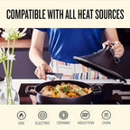 Alva Nori 3-Qt Enameled Cast Iron Tagine – Made With No PTFE, PFOA, PFAS, Oven & Induction Safe – 3-Layer Enamel, No Seasoning Needed – Moroccan-Style Dutch Oven for Braising, Stewing & Roasting, Black