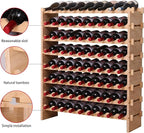 72 Bottle Stackable Storage Modular Wine Rack Cabinet Bamboo freestanding Floor Wine Holder Display Shelves