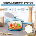 Onader 1 Quart Saucepan, Enameled Cast Iron Sauce Pan Pot, Small Kitchen Pot for Cooking with Lid, Enamel Dutch Oven Nonstick – Lake Blue