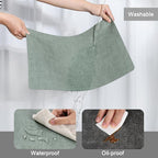 Myir JUN Placemats Dual Sided, Faux Leather Place Mats Set of 6 Indoor for Dining Table Non-Slip Washable Wipeable Heat Resistant Outdoor Table Mats (Gray Sage Green, Set of 6)