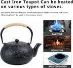 60.9oz YJX Cast Iron Teapot, Japanese Tetsubin Tea Kettle for Stovetop Safe, Cast Iron Tea Pot with Infuser for Loose Leaf, Black Kettle Teapot, Good Gift For Tea Lovers(1800ml)