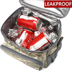 FlowFly Insulated Reusable Lunch Bag Adult Large Lunch Box for Women and Men with Adjustable Shoulder Strap,Front Zipper Pocket and Dual Large Mesh Side Pockets,DigitalCamo