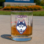 Greenline Goods – University of Connecticut Huskies College Whiskey Glasses (Set of 2), 10 oz – Full-Color Logo + Campus Map