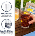 US Acrylic Faceted Clear Plastic Reusable Drinking Glasses (Set of 8) 14oz Rocks & 18oz Water Cups | BPA-Free Tumblers, Made in USA | Top-Rack Dishwasher Safe