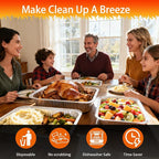 Aluminum Foil Pans with Lids 9x13 Disposable – Half Size Aluminum Foil Heavy Duty deep Turkey Roasting Pan, Tin foil Sheets Tray Chafing for Cooking, Baking, Storing, Food Prepping, 25 Pack