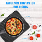 Silicone Trivet Mat Extra Large Heat Resistant Non-Slip Pot Holder Multi Purpose Kitchen Hot Pad for Hot Dish Mat Utensil Drying Rack 14.2"×11 "