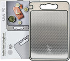 MAN-PC Cutting Board for Kitchen Double Sided 304 Stainless Steel Chopping Board Food-Grade Stainless Steel and Wheat Straw PP Samll Size 14’’×9.6’’ Easy to Clean