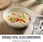 Martha Stewart Opalton 6 Piece 6 Inch Bowls, Lightweight Chip and Break Resistant Soup/Cereal Bowl