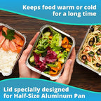 IDL Aluminum Foil Lids for Half-Size Steam Table Pans - 13" x 11" (Pack of 5) - Disposable Covers for Grill Pans - Oven & Freezer Safe - Durable Top