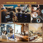 Electric Coffee Grinder with Flat Burr, 19 Settings & Digital Timer Display, Commercial Espresso Coffee Grinder with Large 35 oz Hopper, White