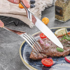 Lemeya 20-Piece Silverware Set for 4,Heavy Duty 18/10 Stainless Steel Cutlery Set with Forged Stand Knife,Modern Flatware Utensils Set,Forks Spoons and Knives Set,Mirror Polished,Dishwasher Safe