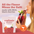Craftmix Black Cherry Old Fashioned Mix, Makes 12 Drinks, Bourbon and Whiskey Cocktail Mixer, Instant Skinny Cocktail and Mocktail Mix - With Real Fruit - Vegan Low Carb, Low Sugar, Non-GMO
