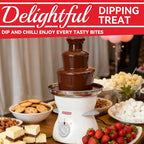 3 Tier Mini Chocolate Fountain Machine, Easy to Use & Clean, Great for Parties, Events & Weddings, 22 Oz Capacity, White