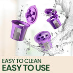 Reusable Mesh Coffee Filter Basket for Keurig K Duo Coffee Maker (Gen 2) and Keurig K-Duo Essentials, With 2 Refillable K Cups Pod by PureHQ - Gold Tone Carafe Replacement Filter - Value Pack