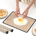 2-Pack Baking Mat with Circles – Silicone Macaron & Cookie Sheet Liners, Non-Stick BPA-Free Reusable Silicone Mats for Half Sheet Pans (16.54" x 11.62"), for Precision Baking & Candy