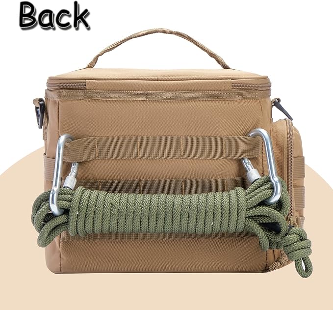 MOV COMPRA Tactical Lunch Bag for Men, Insulated Lunch Box Leakproof for Men Large Capacity with MOLLE Water Bottle Pouch Lunchbox for Adults for Work, Picnic（Yellow）