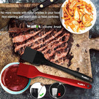 Walfos Silicone Basting Pastry Brush, Heat Resistant Small Basting Brush Set, Strong Steel Core and One-Pieces Design, Perfect for BBQ Kitchen Cooking, Desserts, BPA Free, 2 Pcs