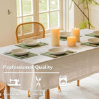 Home Brilliant Linen Cloth Placemats Set of 8 Heat Resistant Dining Table Place Mats Table Mat Kitchen for Wedding Holiday Parties Decor, Green