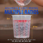 Custom Shop Paint Mixing Cups, 32-Ounce (Box of 100) - Plastic Measuring Cups for Liquids, Automotive Painting, Epoxy Resin, Acrylic Arts, Crafts, Disposable or Reusable, Graduated, Mixing Ratios