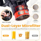Cold Press Juicer, 5.5inch Wide Feed Chute Juicer Machine, Slow Masticating Juicer for Whole Vegetables & Fruits, Black