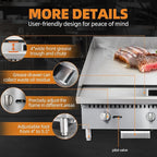 48" Commercial Countertop Griddle, 4 Burners Gas Griddle, 120000 BTU Output, Stainless Steel Flat Top Grill Hot Plate with Natural Gas and Propane Conversion Kit for Restaurant, Food Truck