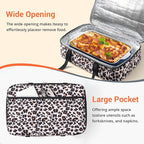 Lunch Bag - Large Insulated Casserole Carrier, Reusable Lunch Box for Men/Women, Insulated Lunch Bag Leakproof Lunchbox for Men Adults Work Picnic Hiking Beach (Leopard Print) 17.12" x 11.42"x 4.53"