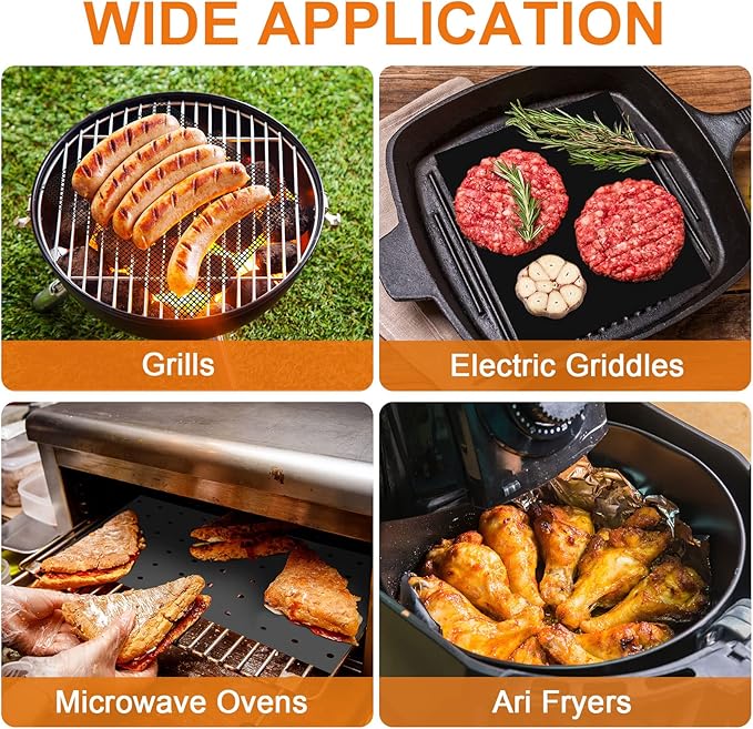 6 Pack Reusable Liners for Toaster Oven Non Stick Fryer Mat Air Fryer Oven Liners Easy Clean Toaster Mat Compatible with Cuisinart, Ninja, Kalorik Microwave(12 x 14 Inch)
