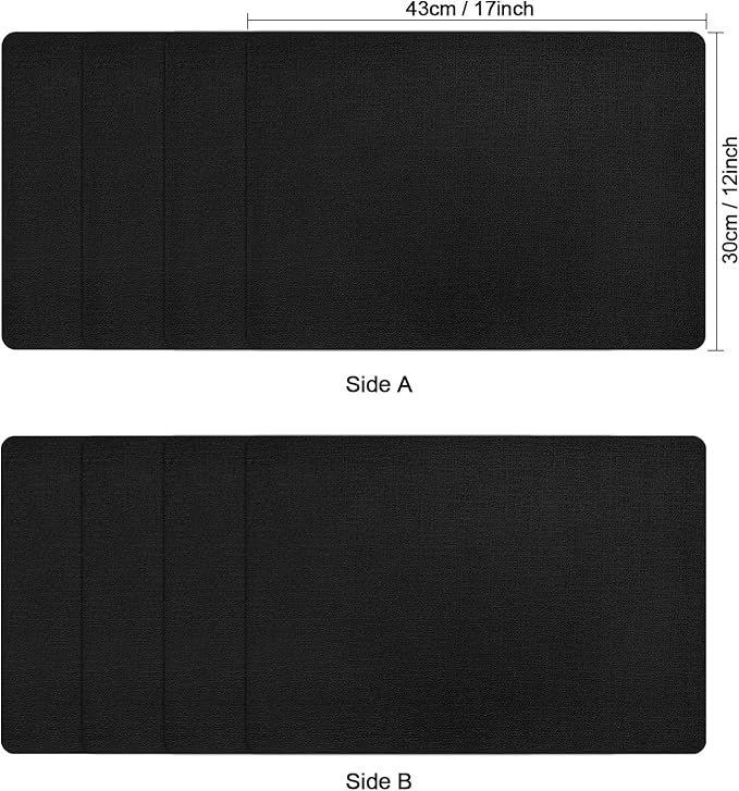 Myir JUN Placemats Dual Sided, Faux Leather Place Mats Set of 6 Indoor Placemats for Dining Table Outdoor Placemats Square Non-Slip Washable Table Mats (Black, Set of 6)