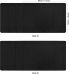 Myir JUN Placemats Dual Sided, Faux Leather Place Mats Set of 4 Indoor Placemats for Dining Table Outdoor Placemats Square Non-Slip Washable Table Mats (Black, Set of 4)