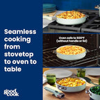 GoodCook Ceramic Cookware Set 5-Piece with Removable Handle, Induction Compatible, Nonstick and Oven Safe with 8-Inch Frypan, Sage Green