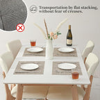 Leetaltree Linen Yellow Placemats Set of 6 - Heat Resistant Non-Slip Place mats for Dining Table, Washable Durable PVC Vinyl Woven Table Mats（Linen Yellow, 6）