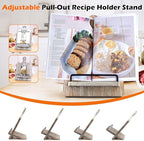Wood Cookbook Stand Cookbook Holder: Kitchen Adjustable Cookbook Holder Recipe Stand for Counter Gray