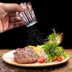 Crystal Salt and Pepper Shakers Set for Table, Small Glass Salt and Pepper Shakers