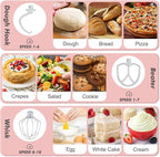 Kitchen in the Box Stand Mixer, 3.5 QT Small Kitchen Electric Stand Mixers, 10-Speed Portable Lightweight Dough Mixer for Daily Use with Egg Whisk, Dough Hook, Beater (Light Pink)