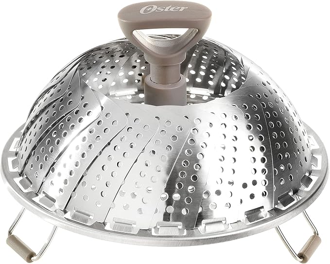 Oster Sangerfield Stainless Steel Expandable Steamer Insert 7 to 10.5 Inches – Adjustable Kitchen Cookware Accessory for Steaming