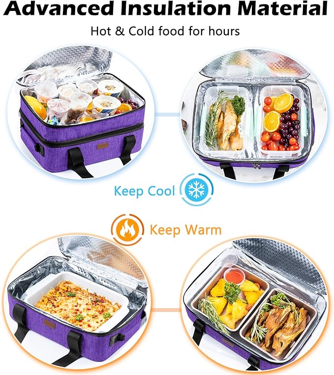 BAGSPRITE Expandable Insulated Casserole Carrier for Hot or Cold Food, Casserole Dish Carrying Case,Thermal Lasanga Lugger Tote for Pockluck, Parties, Picnic, Fits 9" x 13" Baking Dish,