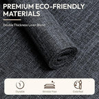 Blue Forest Placemats Set of 4, Dual-Layered Thickened Faux Linen Cloth Place Mats Heat Resistant Machine Washable Wrinkle Free Table Mats Indoor/Outdoor (Dark Grey)