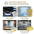 11"x 7.5" Sturdy Aluminum Foil Pans + Lids (5 Pack), 2X Thicker Heavy Duty for Oven, Grill, Microwavable Cooking Baking, Reusable Freezable Dishwasherable Disposable Tin Pot Container 74oz