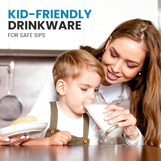 Zulay Kitchen Acrylic Glasses Drinkware - 6 Piece Unbreakable Plastic Tumblers - BPA-Free, Reusable Plastic Drinking Glasses for Home & Outdoors - Stackable, Lead-Free & Dishwasher Safe - (16 oz)