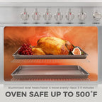 HONGBAKE Naturally Non Toxic Baking Sheet Pan Set of 3, Heavy Duty Aluminized Steel Cookie Sheets, Half/Quarter/Jelly Roll Pans with Textured Nonstick Surface, Free of PTFE & PFOA