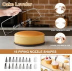 WERTIOO 138pcs Springform Cake Pan Sets for Baking with Cake Decorating Kit, 3 Round Non-Stick Cake Pans Set (4, 7, 9 inches), Leak-Proof Cheesecake Baking Pans with Icing Tips, Cake Leveler & eBook