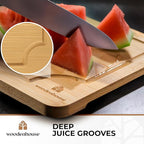 Bamboo Cutting Board Set of 3 with Holder, Light Color, Durable & Eco-Friendly, Perfect for Chopping, Serving, and Food Prep - Wooden Cutting Boards for Kitchen, Wood Cutting Board