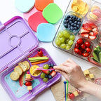Yumbox Tapas Leakproof Bento Box, Lunch box for women, Teens and Kids, Large size, 4 compartment tray with large section for sandwich, salads plus sides and dip well (Capri Pink - Rainbow)