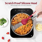 Silicone Kitchen Cooking Utensil Set: U-Taste High Heat Resistant 13.6in Long Kitchen Gadgets, BPA Free Non Stick Rubber Cook Accessories For Stir Frying, Serving, Basting, Mixing (5 Pieces, Red)