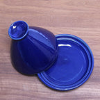 NOVICA Artisan Handcrafted Ceramic Mini Tagine Royal Blue from Bali Indonesia Tableware Serveware Serving Plates [5.5in H x 6in Diam.] ' Blue Francis'