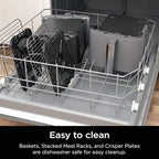 Ninja Air Fryer, 10QT DoubleStack XL 2-Basket, Compact Design, Cooks 5lb Whole Chicken, Feeds Up to 8 People, 6-in-1 Air Fryer, Roast, Bake & More, Easy to Clean, Dishwasher Safe Parts, Grey, SL401