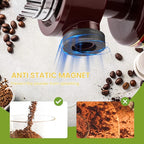 Burr Coffee Grinder - Electric Espresso Grinder for Home & Commercial Use, Silent, Adjustable Grind, With Hopper, Brush, Spoon, Red