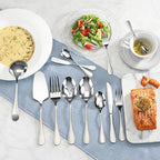 Cangshan RAIN Series Stainless Flatware Set, Window Box, Matte Finish Handle (47-Piece), 504999