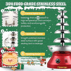 Chocolate Fountain Commercial Hot Chocolate Fondue Tower 5 Tier 7-Pound Large Capacity Stainless Steel Chocolate Melting Heating Machine for Nacho Cheese Liqueurs Party Wedding (Vintage Red)